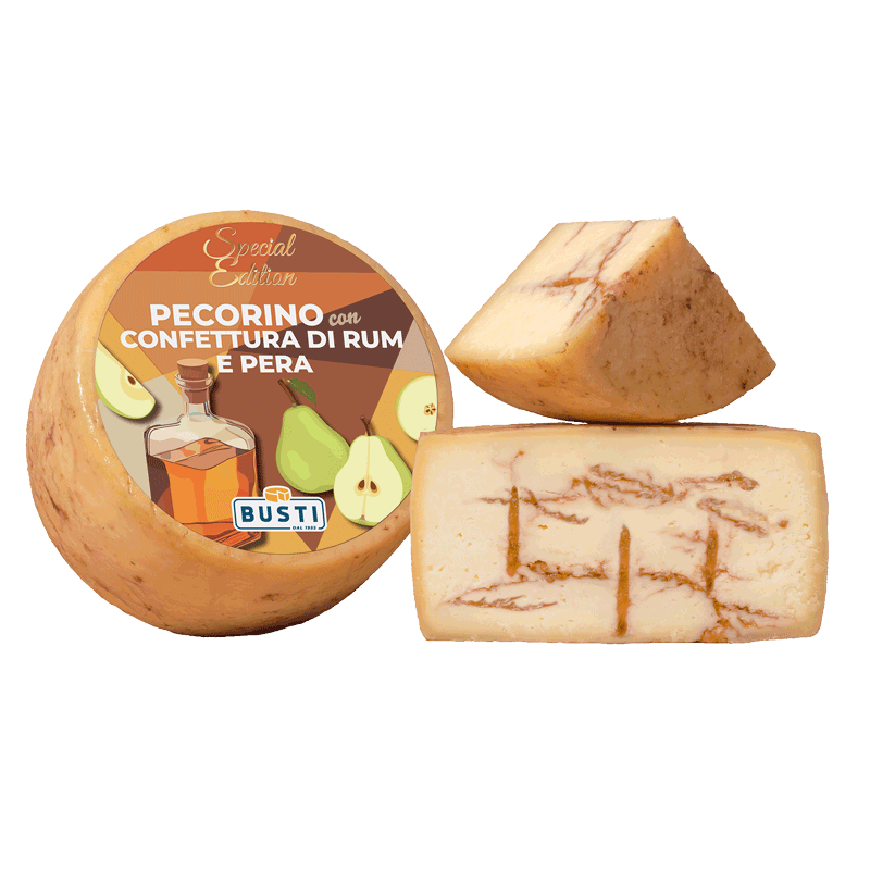 1052 Pecorino infiltrado de mermelada de ron y pera